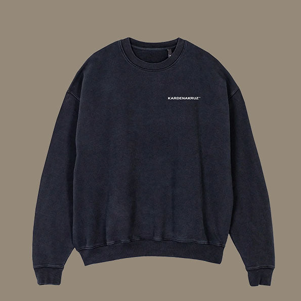 Sweat col rond noir "Vintage basic"