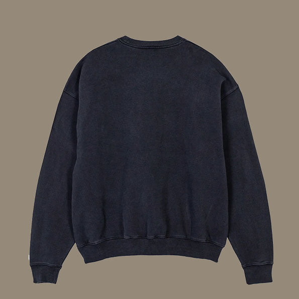 Sweat col rond noir "Vintage basic"