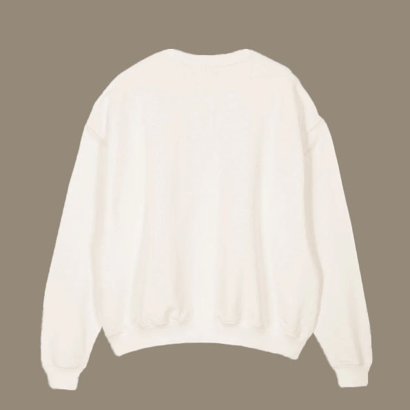 Sweat col rond blanc "Vintage Basic"