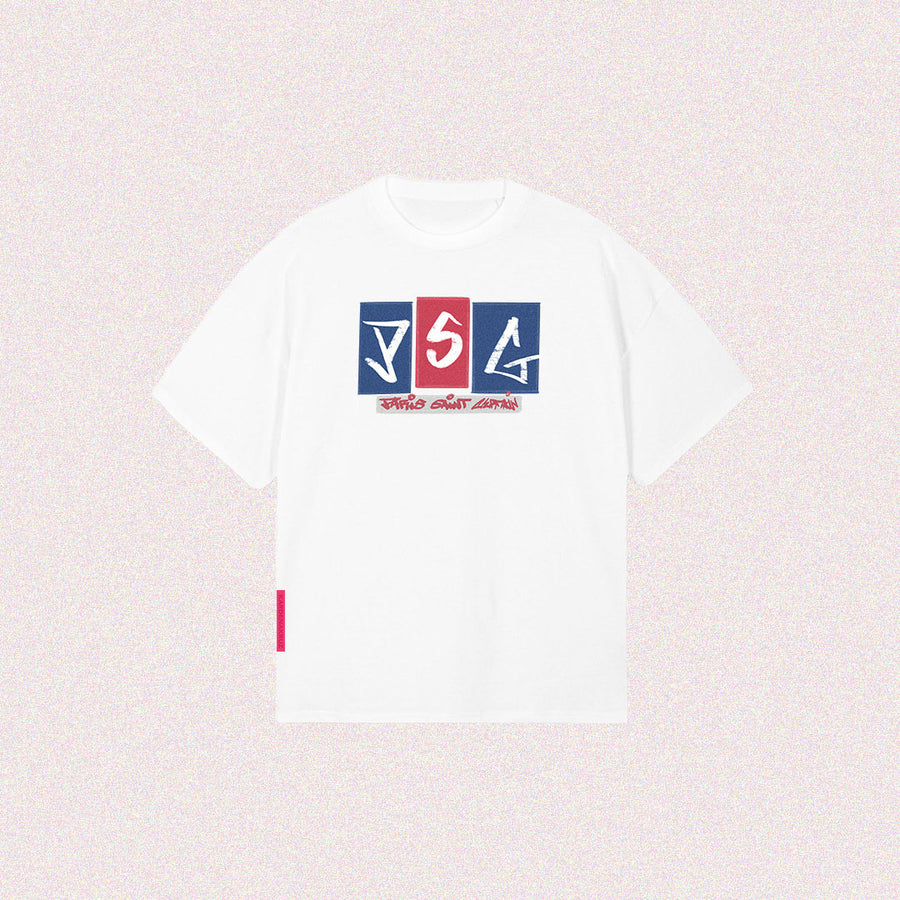 T-shirt white oversize "PSG"